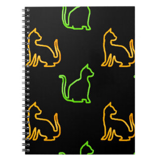catsabstract、animal、art、artiを使用したシームレスなパターン ノートブック