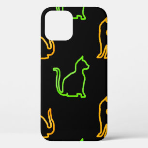 catsabstract、animal、art、artiを使用したシームレスなパターン iPhone 12ケース
