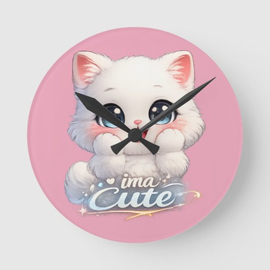 Catsera 1.0 ラウンド壁時計 (正面)