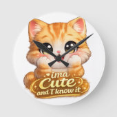 Catsera 2.0 ラウンド壁時計 (正面)