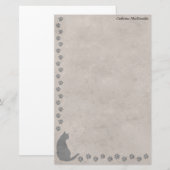 CatSilhouette & PawPrints w/out your Name 便箋 (正面/裏面)