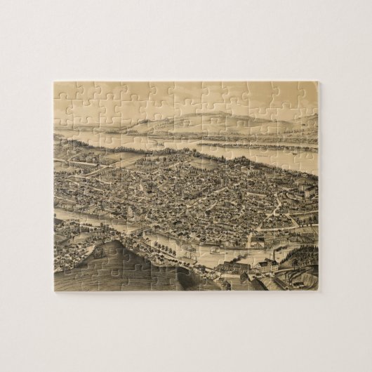 Catskillニューヨーク(1889年)のヴィンテージの絵解き地図 ジグソーパズル (横)