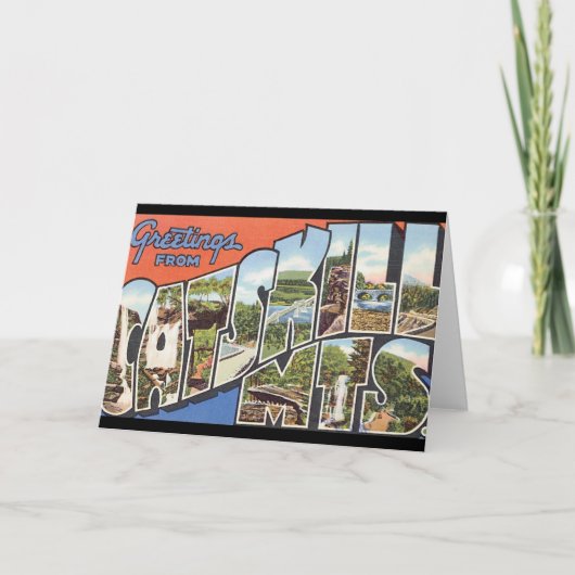 Catskill Mtsの。_Vintage旅行ポスターからの挨拶 カード (正面)