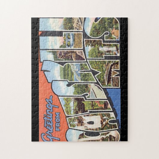 Catskill Mtsの。_Vintage旅行ポスターからの挨拶 ジグソーパズル (縦)