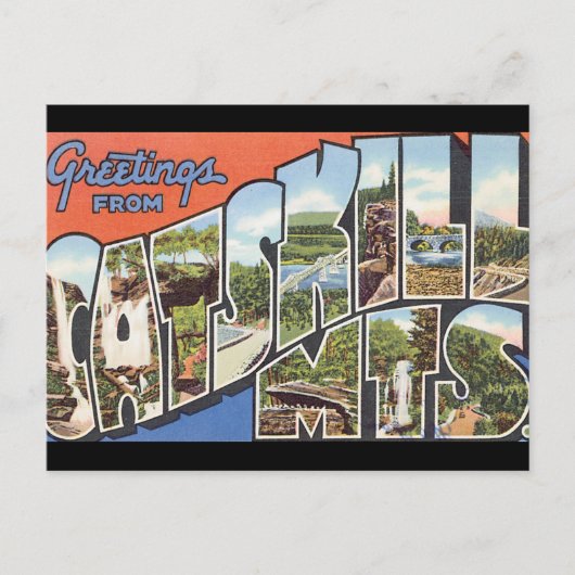Catskill Mts._Vintage Travel Posterからの挨拶 ポストカード (正面)