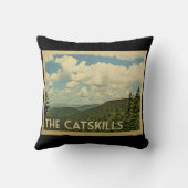 Catskillsニューヨークのヴィンテージ旅行 クッション (裏面)