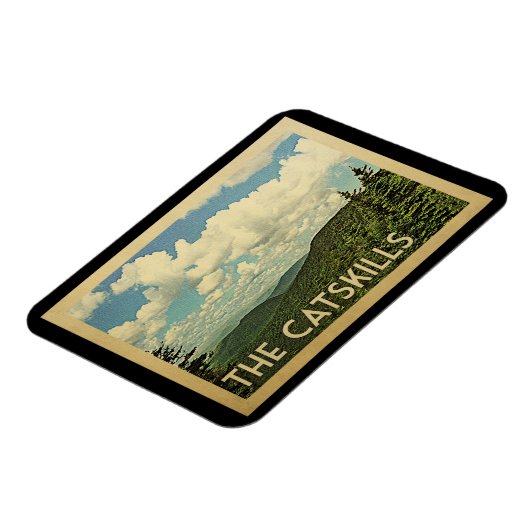 Catskillsニューヨークのヴィンテージ旅行 マグネット (左側)
