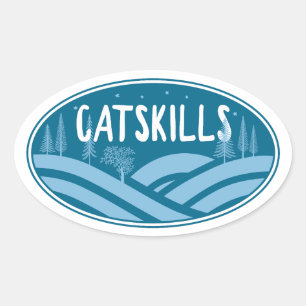 Catskillsニューヨークアウトドア 楕円形シール