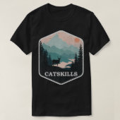Catskillsニューヨーク山脈ヴィンテージ自然ハイキング Tシャツ (デザイン正面)