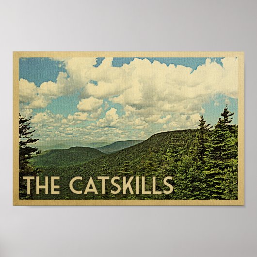 Catskillsポスター – マウンテンズヴィンテージ旅行プリント ポスター (正面)