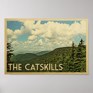 Catskillsポスター-山のヴィンテージ旅行プリント ポスター