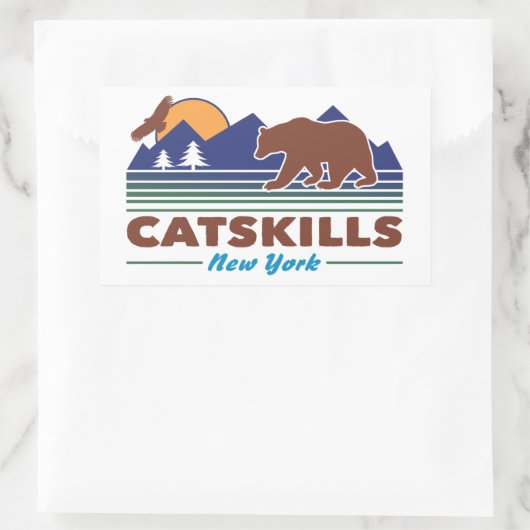 Catskills New York 長方形シール (バッグ)