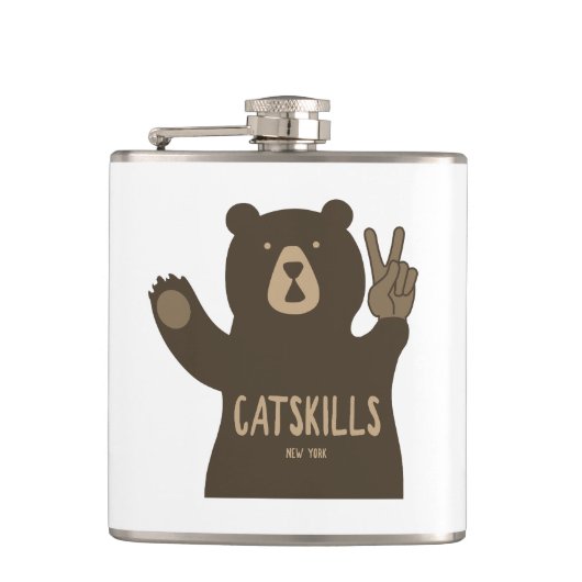 Catskills New York Peace Bear フラスク (正面)