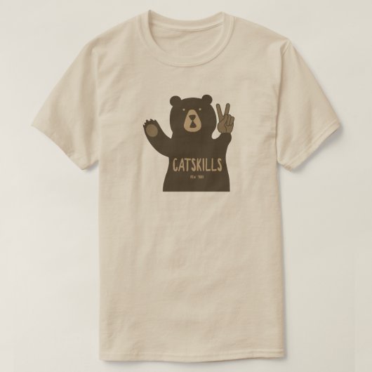 Catskills New York Peace Bear Tシャツ (デザイン正面)