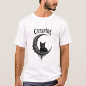 CATSPIRE: Gothic Moon & Cat T-Shirtデザイン Tシャツ (正面)