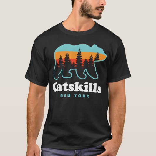 Catss Ny Bear Mountains Camping Hiking New girl Tシャツ (正面)