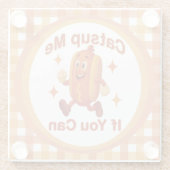 Catsup私もしはホットドッグおもしろいが出来る – Ketchup Pun ガラスコースター (裏面)