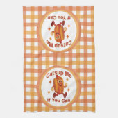 Catsup私もしはホットドッグおもしろいが出来る – Ketchup Pun キッチンタオル (縦)