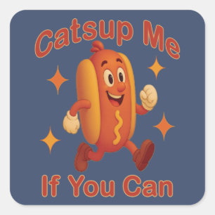 Catsup私もしはホットドッグおもしろいが出来る – Ketchup Pun スクエアシール