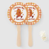 Catsup私もしはホットドッグおもしろいが出来る – Ketchup Pun ハンドファン (正面&裏面)