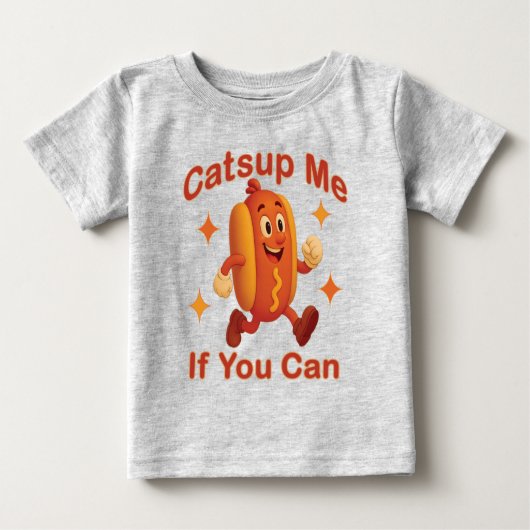 Catsup私もしはホットドッグおもしろいが出来る – Ketchup Pun ベビーTシャツ (正面)