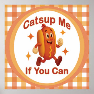Catsup私もしはホットドッグおもしろいが出来る – Ketchup Pun ポスター