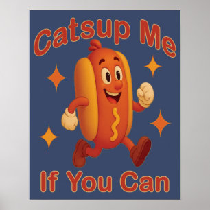 Catsup私もしはホットドッグおもしろいが出来る – Ketchup Pun ポスター