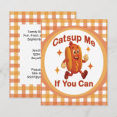 Catsup私もしはホットドッグおもしろいが出来る – Ketchup Pun 招待状 (正面/裏面)
