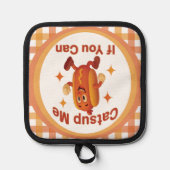 Catsup私もしはホットドッグおもしろいが出来る – Ketchup Pun 鍋敷き (正面)