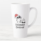 Catteinated Christmas Coffee and Cat Lover Holiday カフェラテマグ (右)
