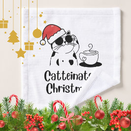 Catteinated Christmas Coffee and Cat Lover Holiday バスタオルセット