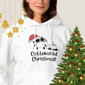 Catteinated Christmas Coffee and Cat Lover Holiday パーカ