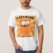 CATTITUDEセニョールGato™漫画の口ひげ猫 Tシャツ (正面)