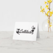 Cattitudeノートカード – 内空白の部 カード (黄色い花)