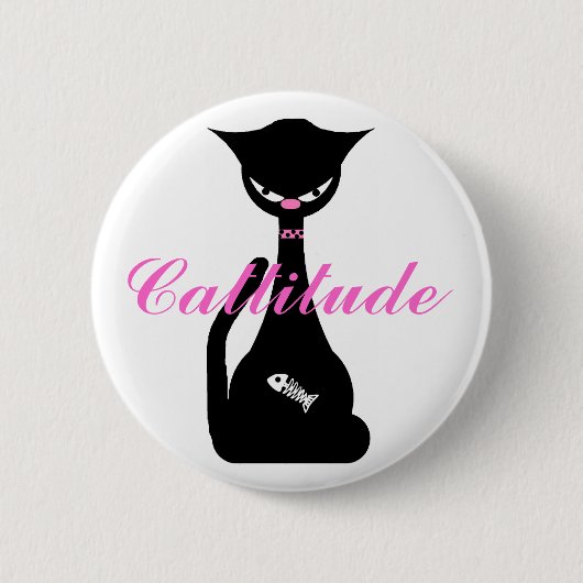 CattitudeボタンPin 缶バッジ (正面)