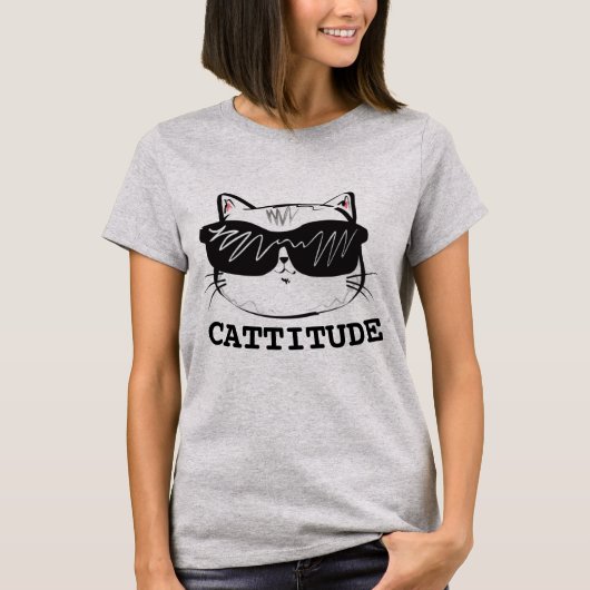 CATTITUDE かわいい猫Tシャツ Tシャツ (正面)