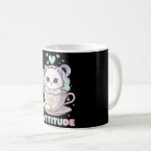 Cattitude Cute Kawaii Pastel White Kitten  コーヒーマグカップ (正面右)