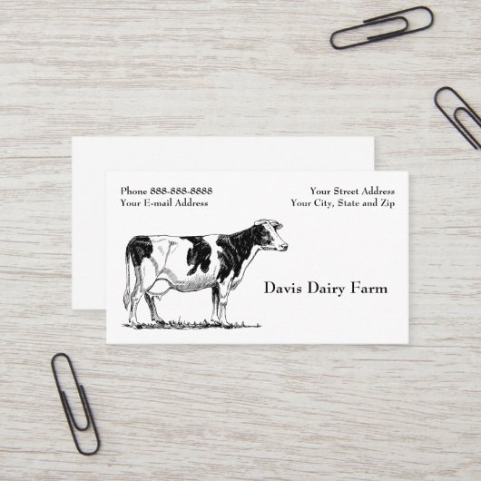 Cattle Dairy Farm Ranch Business Card 名刺 (正面/裏面インサイチュ)