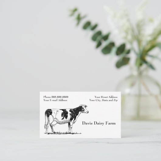 Cattle Dairy Farm Ranch Business Card 名刺 (スタンド正面)