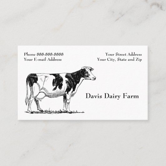 Cattle Dairy Farm Ranch Business Card 名刺 (正面)