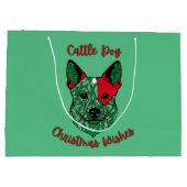 Cattle Dog Christmas Wishes ラージペーパーバッグ (裏面)