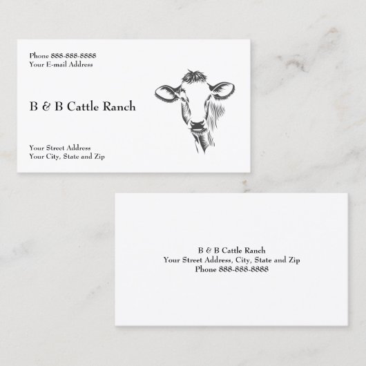 Cattle Farm Ranch Business Card 名刺 (正面/裏面)