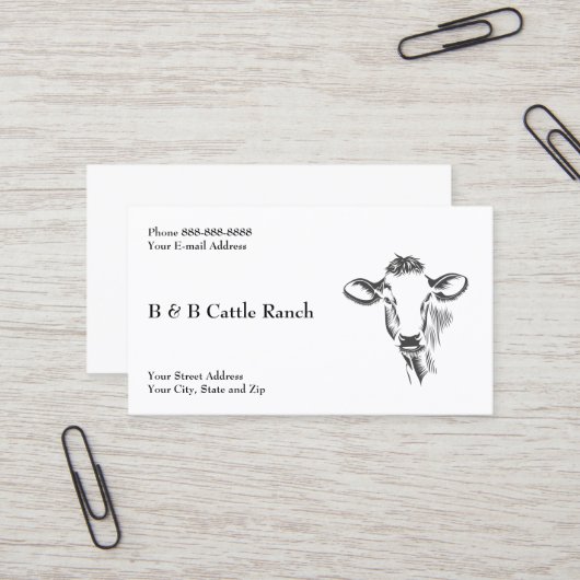 Cattle Farm Ranch Business Card 名刺 (正面/裏面インサイチュ)