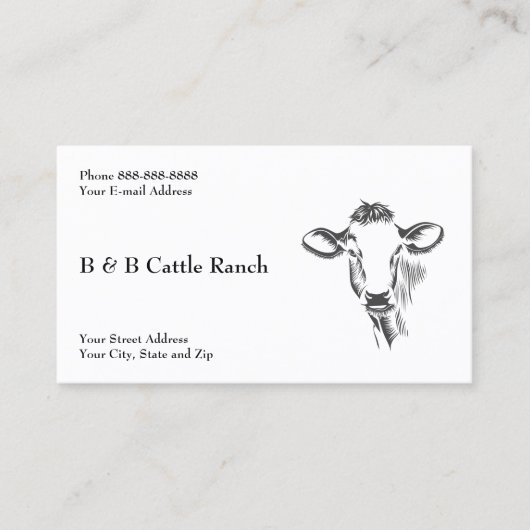 Cattle Farm Ranch Business Card 名刺 (正面)
