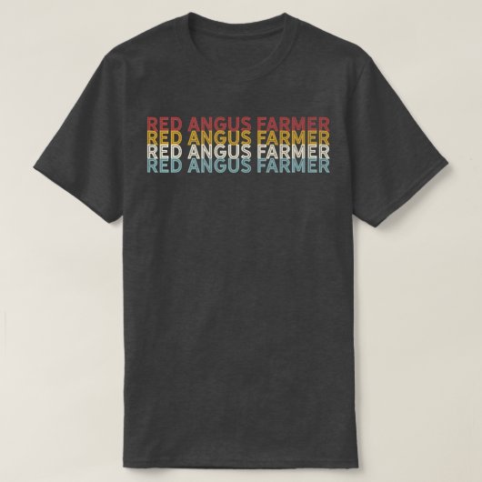 Cattle Vintage Cow Red Angus Farmer Tシャツ (デザイン正面)