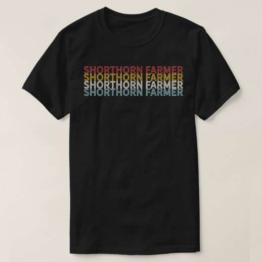 Cattle - Vintage Cow SHORTHORN Farmer Tシャツ (デザイン正面)