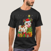 Cattle   Xmas Holiday Santa Cattle Christmas Tree Tシャツ (正面)