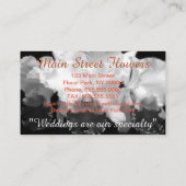 Cattleyaの蘭の白くおよび赤い花 名刺 (裏面)