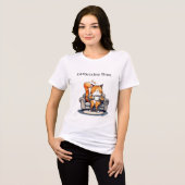 Cattuccino Time Funny Cat Tee トライブレンドＴシャツ (正面全面)