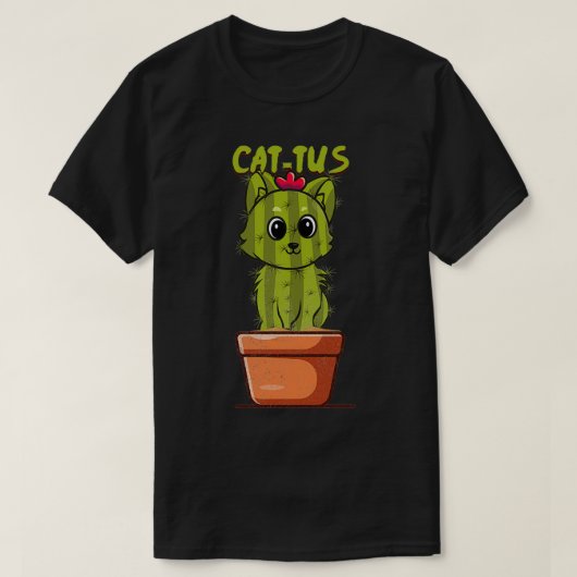 CatTus Cat Actusガーデニング多肉植物の恋人 Tシャツ (デザイン正面)